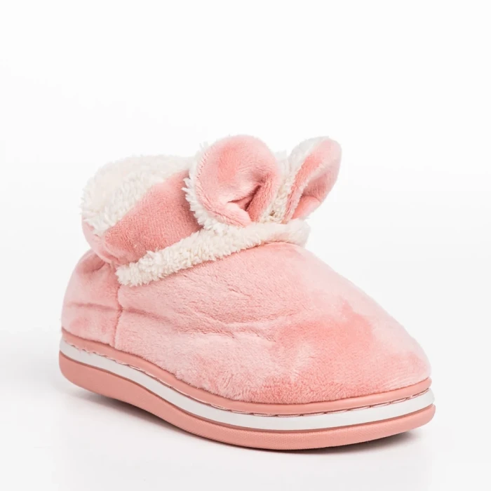Papuci copii roz din material textil Paco