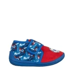 Papuci copii rosii cu albastru din material textil Solina
