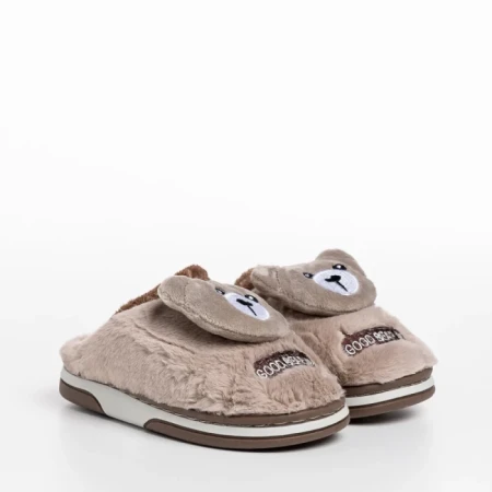 Papuci copii bej din material textil Ronnie