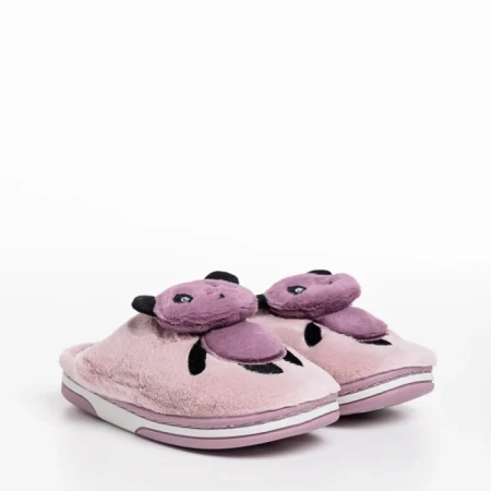 Papuci copii mov din material textil Pierre
