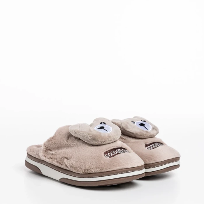 Papuci copii bej din material textil Ronnie
