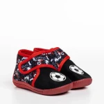 Papuci copii negri cu rosu din material textil Solina
