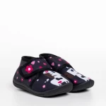 Papuci copii negri din material textil Sadira