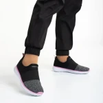 Pantofi sport dama negri cu gri din material textil Sisto