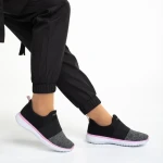 Pantofi sport dama negri cu gri din material textil Sisto