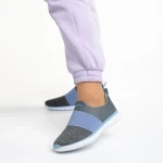 Pantofi sport dama gri cu albastru din material textil Sisto
