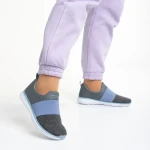 Pantofi sport dama gri cu albastru din material textil Sisto