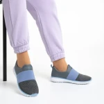Pantofi sport dama gri cu albastru din material textil Sisto