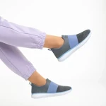 Pantofi sport dama gri cu albastru din material textil Sisto