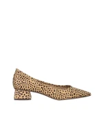 Pantofi dama maro din material textil cu toc Ziva