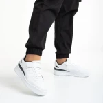 Pantofi sport dama albi cu negru din piele ecologica Colter