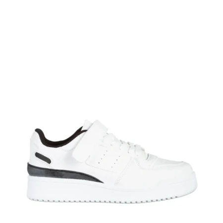 Pantofi sport dama albi cu negru din piele ecologica Colter