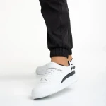 Pantofi sport dama albi cu negru din piele ecologica Colter