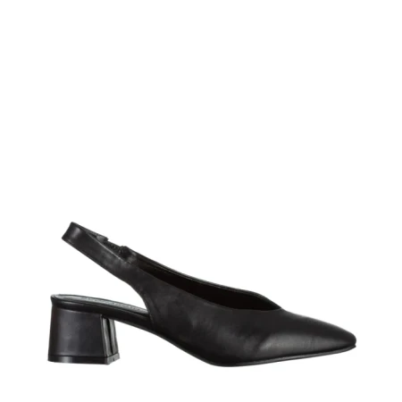 Pantofi dama negri din piele ecologica cu toc Zelda