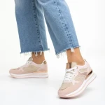 Pantofi sport dama roz din material textil Haya