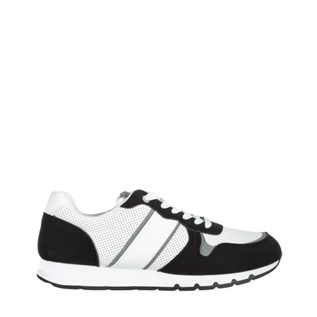 Pantofi sport barbati albi cu negru din material textil Lorenzo