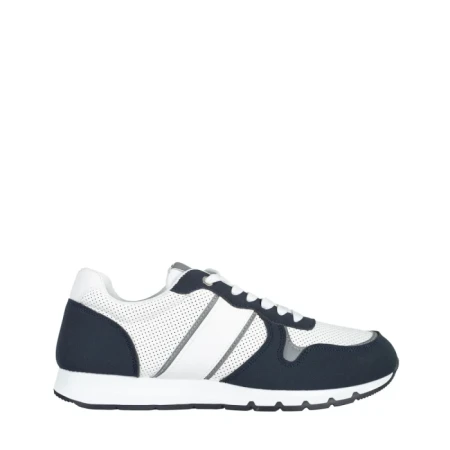 Pantofi sport barbati albi cu albastru din material textil Lorenzo