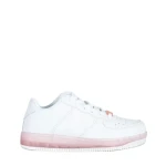 Pantofi sport copii albi cu roz din piele ecologica Carsyn