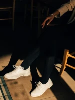 Pantofi casual dama albi din piele ecologica Ragna