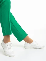 Pantofi casual dama albi din piele ecologica Ragna