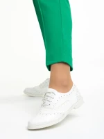 Pantofi casual dama albi din piele ecologica Ragna