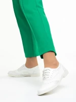 Pantofi casual dama albi din piele ecologica Ragna