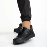 Pantofi sport dama negri din piele ecologica Inola