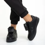 Pantofi sport dama negri din piele ecologica Inola