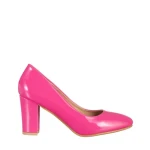 Pantofi dama cu toc fucsia din piele ecologica Crenta