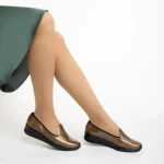 Pantofi dama aurii din piele naturala Kamala