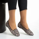 Balerini dama Marco bej leopard din piele intoarsa Teresita