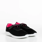 Pantofi sport copii negri cu roz din material textil Amie