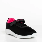 Pantofi sport copii negri cu roz din material textil Amie