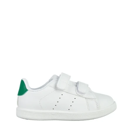 Pantofi sport copii albi cu verde din piele ecologica Frost