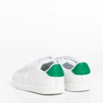 Pantofi sport copii albi cu verde din piele ecologica Frost