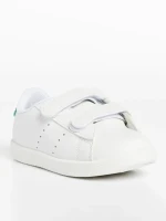 Pantofi sport copii albi cu verde din piele ecologica Frost