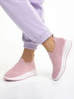 Pantofi sport dama roz din material textil Moira