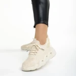 Pantofi sport dama bej din material textil Leanna