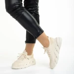 Pantofi sport dama bej din material textil Leanna