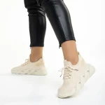 Pantofi sport dama bej din material textil Leanna