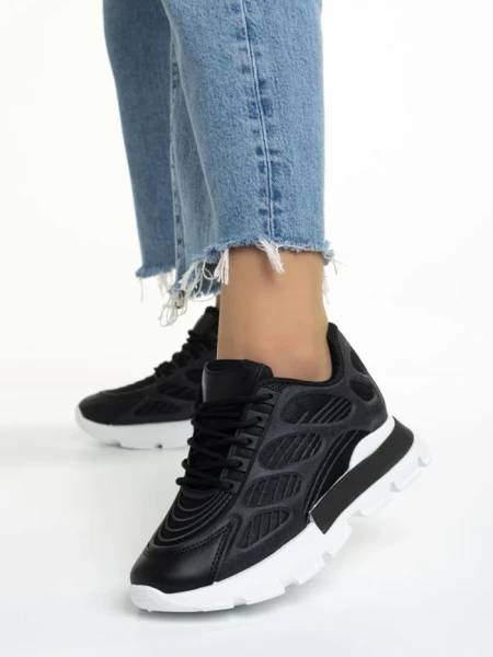 Pantofi sport dama negri din material textil Wera