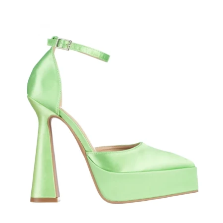 Pantofi dama verzi deschis din material textil Medeia