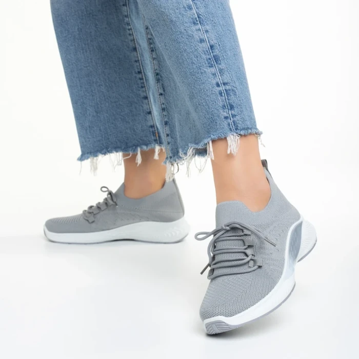 Pantofi sport dama gri din material textil Matrona