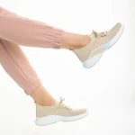 Pantofi sport dama bej din material textil Matrona