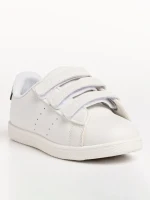 Pantofi sport copii albi cu negru din piele ecologica Barney