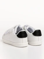 Pantofi sport copii albi cu negru din piele ecologica Barney