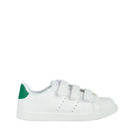 Pantofi sport copii albi cu verde din piele ecologica Barney