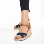 Sandale dama Girlhood albastre din piele naturala Ainara