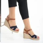 Sandale dama Girlhood albastre din piele naturala Ainara