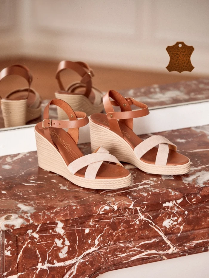 Sandale dama Girlhood bej din piele naturala Ainara
